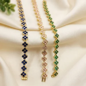 Floral Bracelet, Gold-Plated