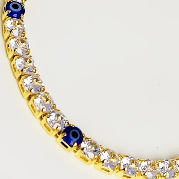 Evil Eye Tennis Bracelet Gold - Image 5
