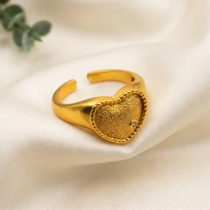 Gold Adjustable Heart Shape Ring
