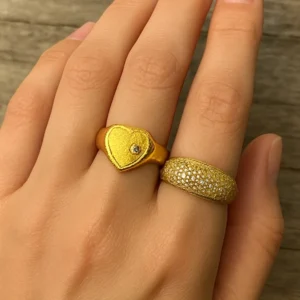Alternative view of Gold Adjustable Heart Shape Ring
