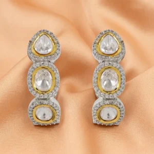 Jia Classic Polki CZ Earrings - Image 4