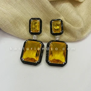 Julie Crystal Stone Statement Earrings, Red - Image 13