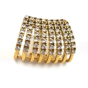 Sparkling Tiered Gold Earrings - Image 4