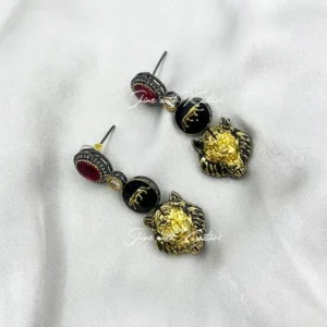 Alternative view of Royal Tiger Head Sabya Inspired Earrings