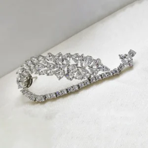 Crystal Vine Long Drop Earrings - Image 3
