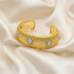 Embellished Dual Tone Bangle, Gold