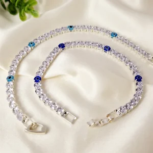 Evil Eye Tennis Bracelet, Silver