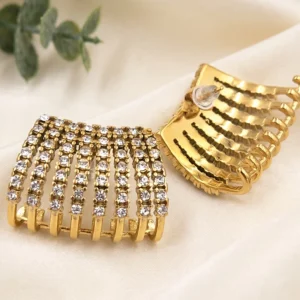 Sparkling Tiered Gold Earrings