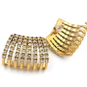 Sparkling Tiered Gold Earrings - Image 3