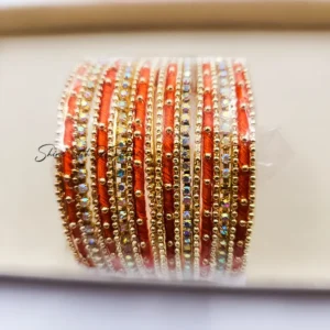 Indian Glitter Thread Bangles (Blue Shades), Size 2.6 - Image 4