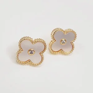 Alternative view of Fleur White Earrings