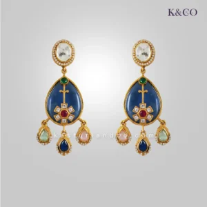 Alternative view of Zia Sabyasachi Inspired Earrings, Blue