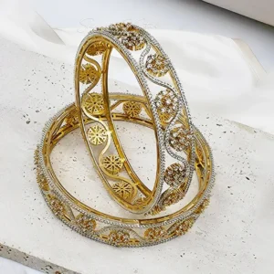 Aarohi Diamond-aLook Floral Bangles