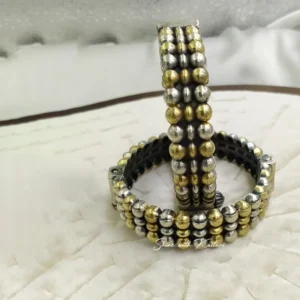 Dual Shine Oxidised Bangle in Layered Beads - Image 3