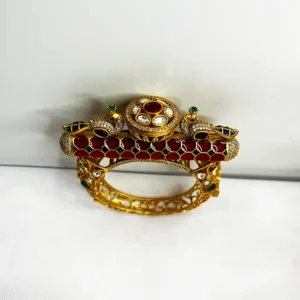 Polki Peacock Kada Bangle - Image 3