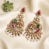 Handcrafted Pearl & Stone Chandbali Earrings