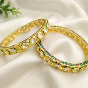 Royal Meenakari Kundan Bangles, 2.6 - Image 3