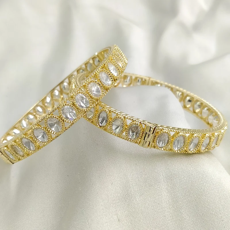 Royal Crystal Oval Kada Bangles, 2.6