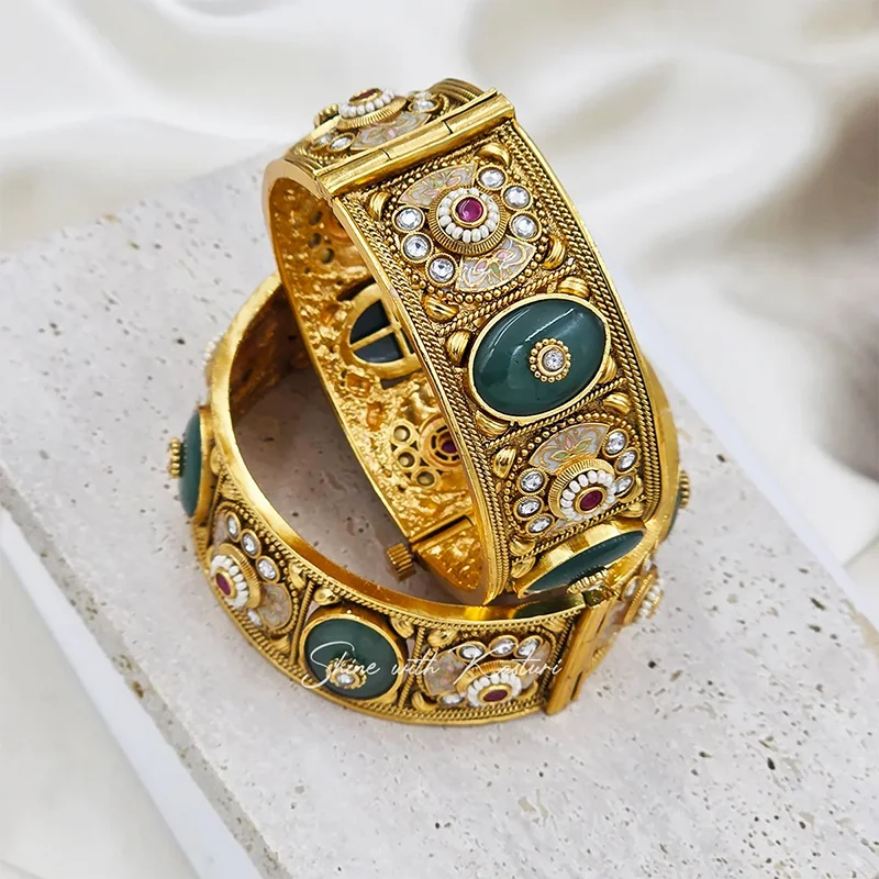 Kundan Meenakari Kada Bangles, 2.8