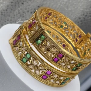 Polki Multicolor Kundan Kada Bangles - Image 4