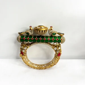 Sabyasachi Inspired Statement Bangle, Green - Image 3