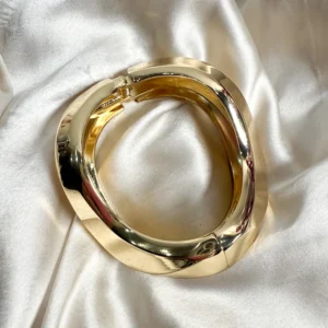 Alternative view of Stylish Gold Cuff Bangle – Openable